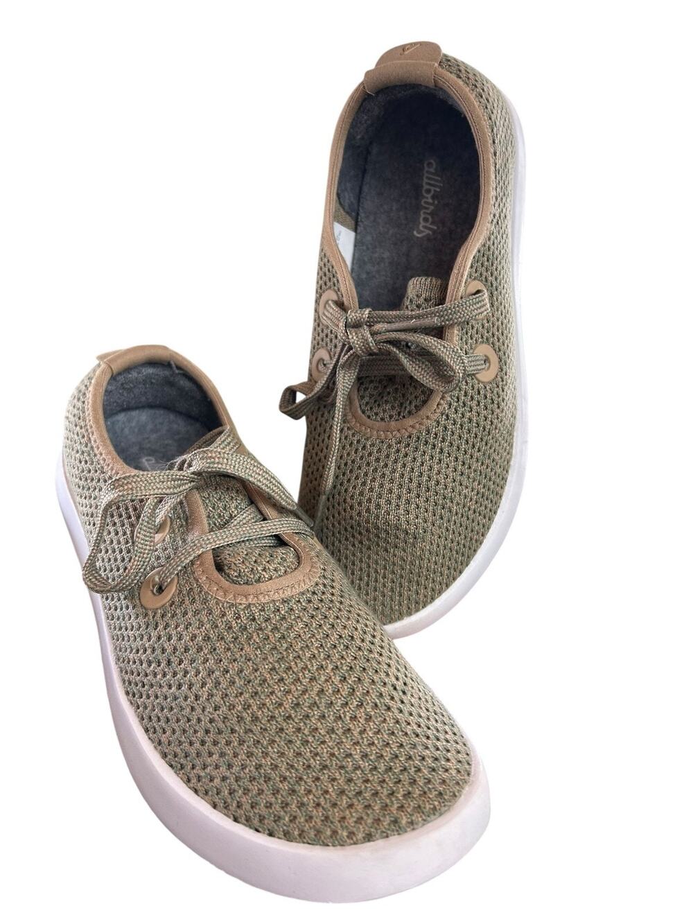 Allbirds Tree Breezers Womens Size 6 Olive Green Knit Flats Comfort Shoes EUC